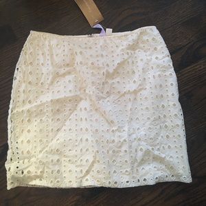 NWT cream cutout skirt